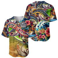 Bass Fishing Baseball Jersey Tropical Explosion Angler Design - Wonder Print Shop