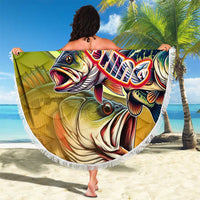 Bass Fishing Beach Blanket Tropical Explosion Angler Design - Wonder Print Shop