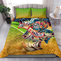 Bass Fishing Bedding Set Tropical Explosion Angler Design - Wonder Print Shop
