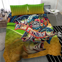 Bass Fishing Bedding Set Tropical Explosion Angler Design - Wonder Print Shop