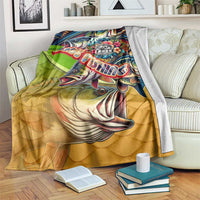 Bass Fishing Blanket Tropical Explosion Angler Design - Wonder Print Shop