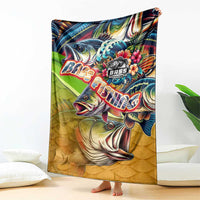 Bass Fishing Blanket Tropical Explosion Angler Design - Wonder Print Shop