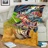 Bass Fishing Blanket Tropical Explosion Angler Design - Wonder Print Shop