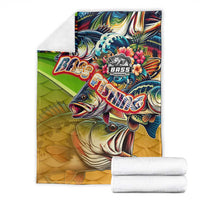 Bass Fishing Blanket Tropical Explosion Angler Design - Wonder Print Shop