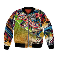 Bass Fishing Bomber Jacket Tropical Explosion Angler Design - Wonder Print Shop