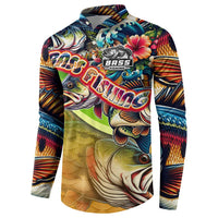 Bass Fishing Button Sweatshirt Tropical Explosion Angler Design - Wonder Print Shop