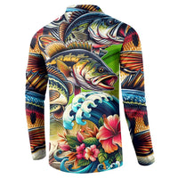 Bass Fishing Button Sweatshirt Tropical Explosion Angler Design - Wonder Print Shop
