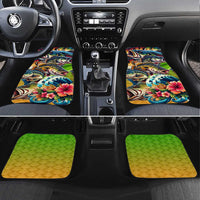 Bass Fishing Car Mats Tropical Explosion Angler Design - Wonder Print Shop