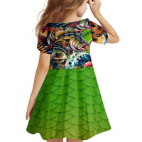 Bass Fishing Family Matching Off Shoulder Maxi Dress and Hawaiian Shirt Tropical Explosion Angler Design - Wonder Print Shop