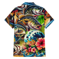 Bass Fishing Family Matching Puletasi and Hawaiian Shirt Tropical Explosion Angler Design - Wonder Print Shop
