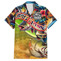 Bass Fishing Family Matching Short Sleeve Bodycon Dress and Hawaiian Shirt Tropical Explosion Angler Design - Wonder Print Shop