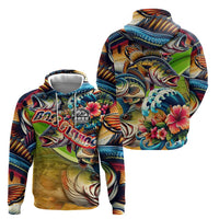Bass Fishing Hoodie Tropical Explosion Angler Design - Wonder Print Shop