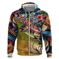 Bass Fishing Hoodie Tropical Explosion Angler Design - Wonder Print Shop