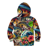 Bass Fishing Kid Hoodie Tropical Explosion Angler Design - Wonder Print Shop