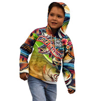Bass Fishing Kid Hoodie Tropical Explosion Angler Design - Wonder Print Shop