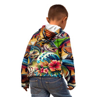 Bass Fishing Kid Hoodie Tropical Explosion Angler Design - Wonder Print Shop