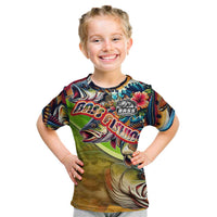 Bass Fishing Kid T Shirt Tropical Explosion Angler Design - Wonder Print Shop