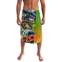 Bass Fishing Lavalava Tropical Explosion Angler Design - Wonder Print Shop