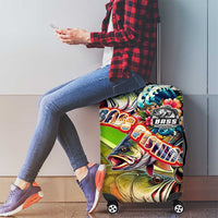 Bass Fishing Luggage Cover Tropical Explosion Angler Design - Wonder Print Shop