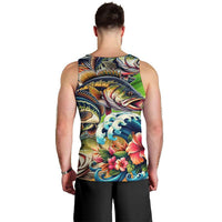 Bass Fishing Men Tank Top Tropical Explosion Angler Design - Wonder Print Shop