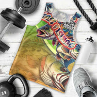 Bass Fishing Men Tank Top Tropical Explosion Angler Design - Wonder Print Shop