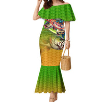 Bass Fishing Mermaid Dress Tropical Explosion Angler Design - Wonder Print Shop