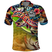Bass Fishing Polo Shirt Tropical Explosion Angler Design - Wonder Print Shop