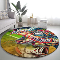 Bass Fishing Round Carpet Tropical Explosion Angler Design - Wonder Print Shop