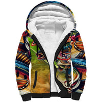 Bass Fishing Sherpa Hoodie Tropical Explosion Angler Design - Wonder Print Shop