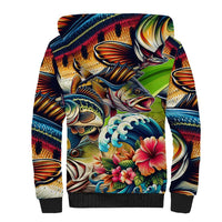 Bass Fishing Sherpa Hoodie Tropical Explosion Angler Design - Wonder Print Shop
