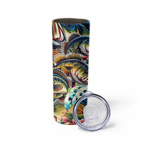 Bass Fishing Skinny Tumbler Tropical Explosion Angler Design - Wonder Print Shop