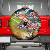 Bass Fishing Spare Tire Cover Tropical Explosion Angler Design - Wonder Print Shop