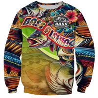 Bass Fishing Sweatshirt Tropical Explosion Angler Design - Wonder Print Shop