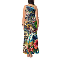 Bass Fishing Tank Maxi Dress Tropical Explosion Angler Design - Wonder Print Shop