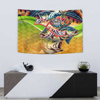 Bass Fishing Tapestry Tropical Explosion Angler Design - Wonder Print Shop
