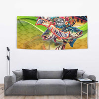 Bass Fishing Tapestry Tropical Explosion Angler Design - Wonder Print Shop