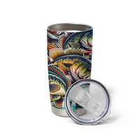 Bass Fishing Tumbler Cup Tropical Explosion Angler Design - Wonder Print Shop