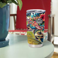 Bass Fishing Tumbler Cup Tropical Explosion Angler Design - Wonder Print Shop