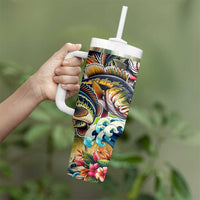 Bass Fishing Tumbler With Handle Tropical Explosion Angler Design - Wonder Print Shop