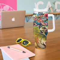 Bass Fishing Tumbler With Handle Tropical Explosion Angler Design - Wonder Print Shop