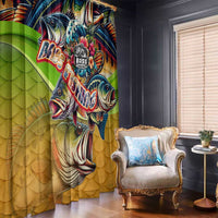Bass Fishing Window Curtain Tropical Explosion Angler Design - Wonder Print Shop