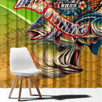 Bass Fishing Window Curtain Tropical Explosion Angler Design - Wonder Print Shop