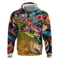 Bass Fishing Zip Hoodie Tropical Explosion Angler Design - Wonder Print Shop