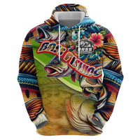 Bass Fishing Zip Hoodie Tropical Explosion Angler Design - Wonder Print Shop