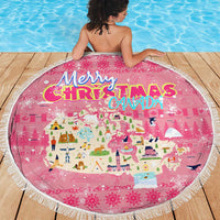 Merry Christmas Canada Beach Blanket Xmas Travel Map - Wonder Print Shop