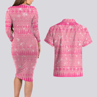 Merry Christmas Canada Couples Matching Long Sleeve Bodycon Dress and Hawaiian Shirt Xmas Travel Map - Wonder Print Shop