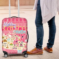 Merry Christmas Canada Luggage Cover Xmas Travel Map - Wonder Print Shop