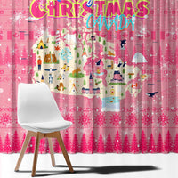 Merry Christmas Canada Window Curtain Xmas Travel Map - Wonder Print Shop
