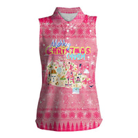 Merry Christmas Canada Women Sleeveless Polo Shirt Xmas Travel Map - Wonder Print Shop