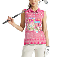 Merry Christmas Canada Women Sleeveless Polo Shirt Xmas Travel Map - Wonder Print Shop